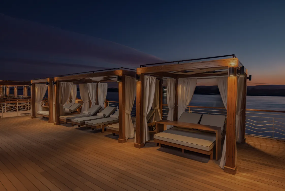 Sun deck of the Jaz Elite Senator Nile Cruise Nile cruise